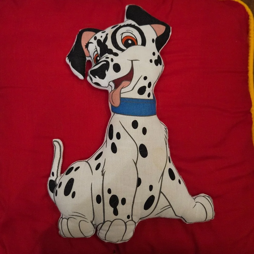 Vintage 101 Dalmatians 3D Throw Pillow Set Pair Red Accent Pillows